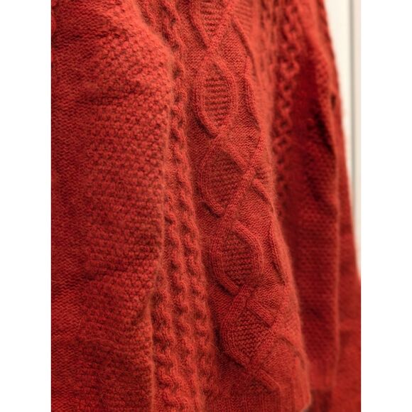 Carole Little Vintage Sweater Burnt Orange Rust Chunky Cowl Neck - Medium - Picture 8 of 8